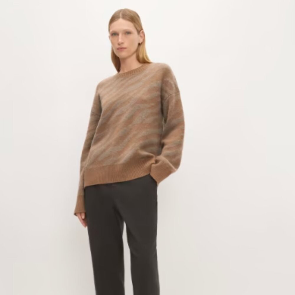 Everlane Alpaca Animal Print Crewneck | xs